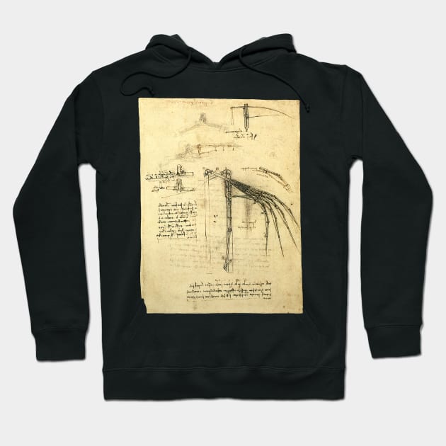 Wing of a Flying Machine by Leonardo da Vinci Hoodie by MasterpieceCafe